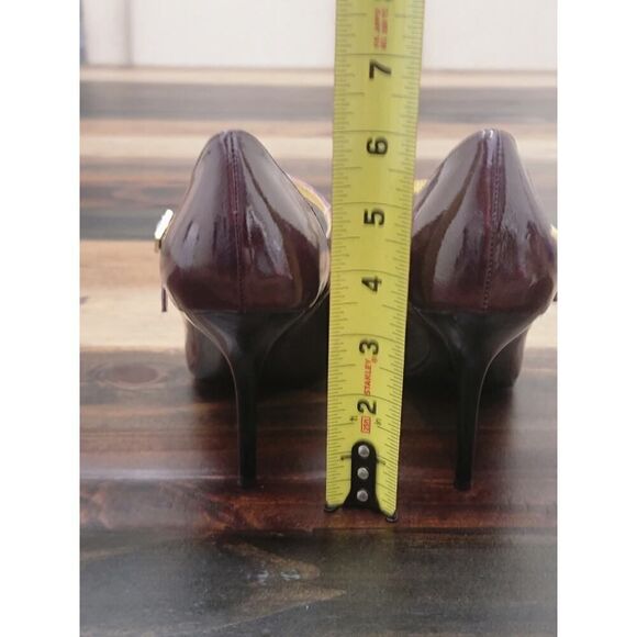 VALEA Firenze "Felice" Pump Shoes Wine/Black Patent Leather Size 38 (7US) - Picture 5 of 7